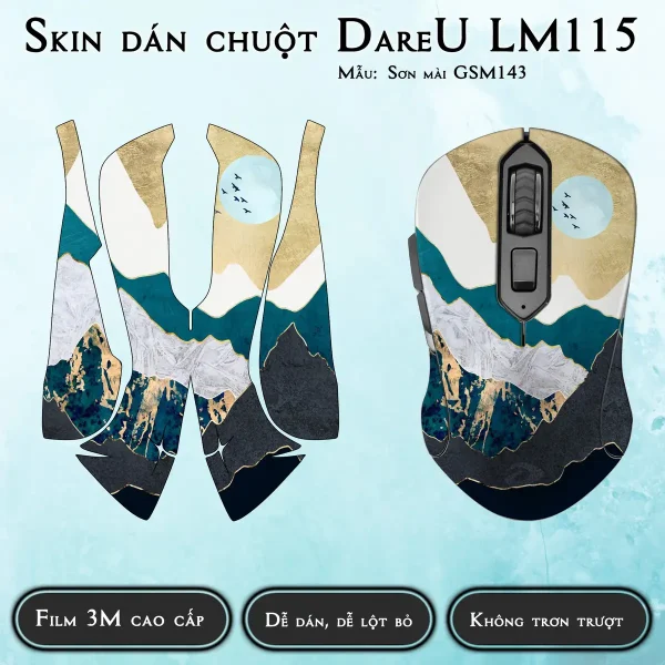 Skin dán chuột Dareu LM115 mẫu Sơn mài GSM143