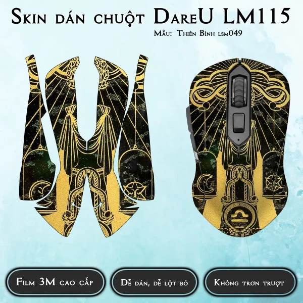 Skin dán chuột Dareu LM115 mẫu Thiên Bình lsm049
