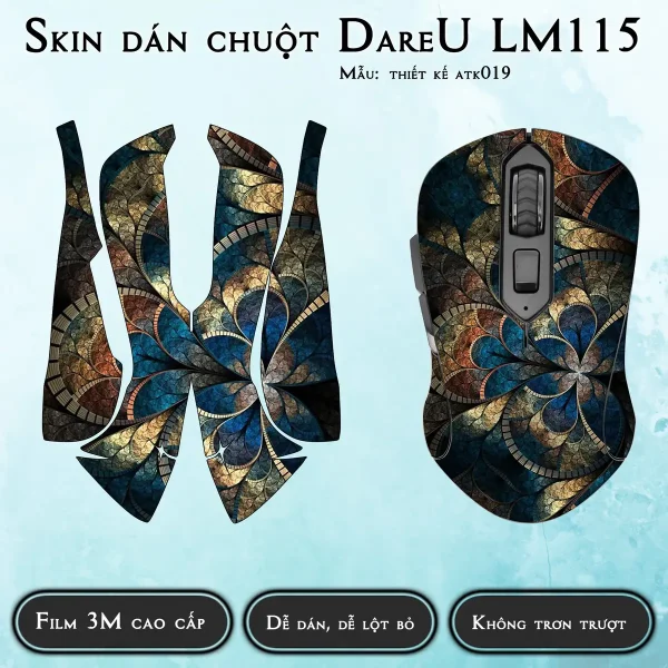 Skin dán chuột Dareu LM115 mẫu thiết kế atk019