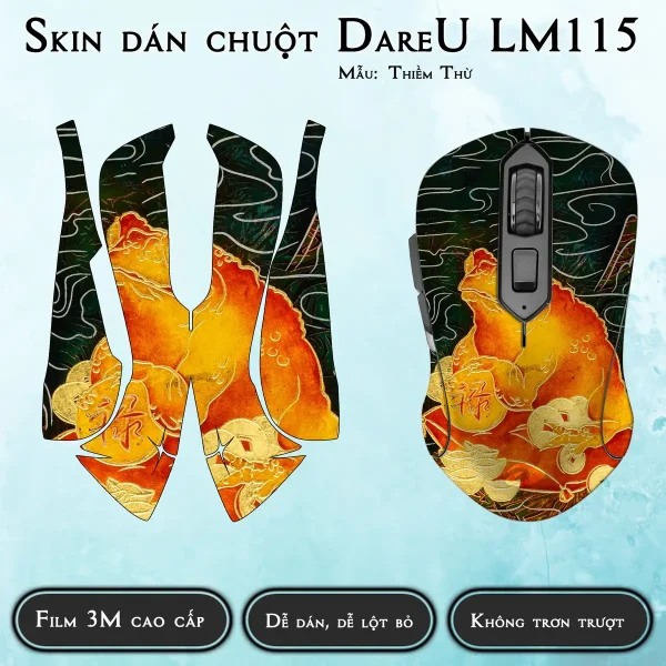 Skin dán chuột Dareu LM115 mẫu Thiềm Thừ