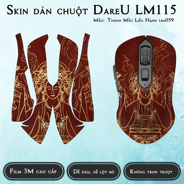 Skin dán chuột Dareu LM115 mẫu Thánh Mẫu Liễu Hạnh lsm059