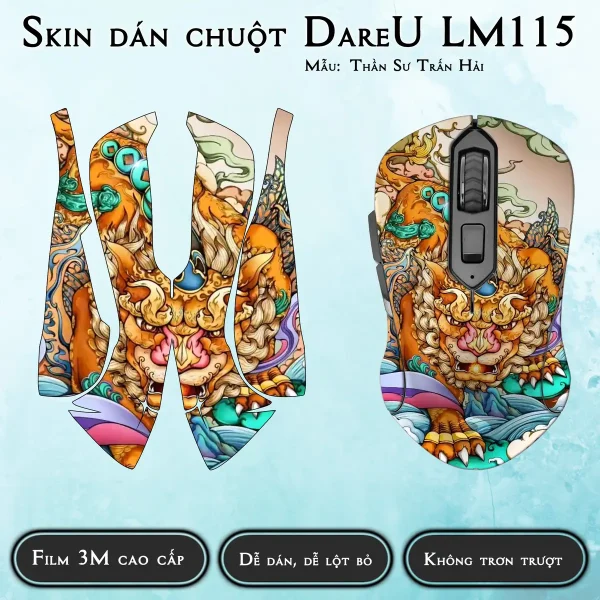 Skin dán chuột Dareu LM115 mẫu Thần Sư Trấn Hải