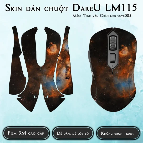 Skin dán chuột Dareu LM115 mẫu Tinh vân Chân mèo vutr005