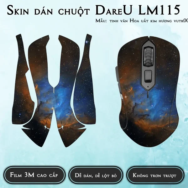 Skin dán chuột Dareu LM115 mẫu tinh vân Hoa uất kim hương vutr008