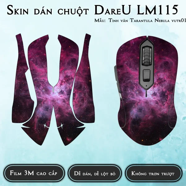 Skin dán chuột Dareu LM115 mẫu Tinh vân Tarantula Nebula vutr010