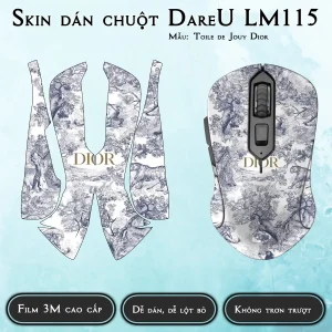 Skin dán chuột Dareu LM115 mẫu Toile de Jouy Dior