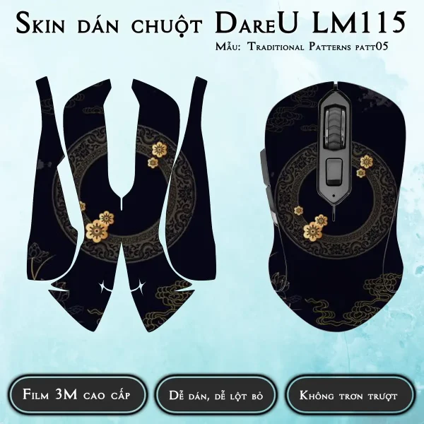 Skin dán chuột Dareu LM115 mẫu Traditional Patterns patt05