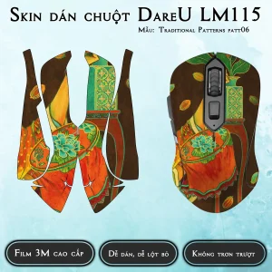 Skin dán chuột Dareu LM115 mẫu Traditional Patterns patt06