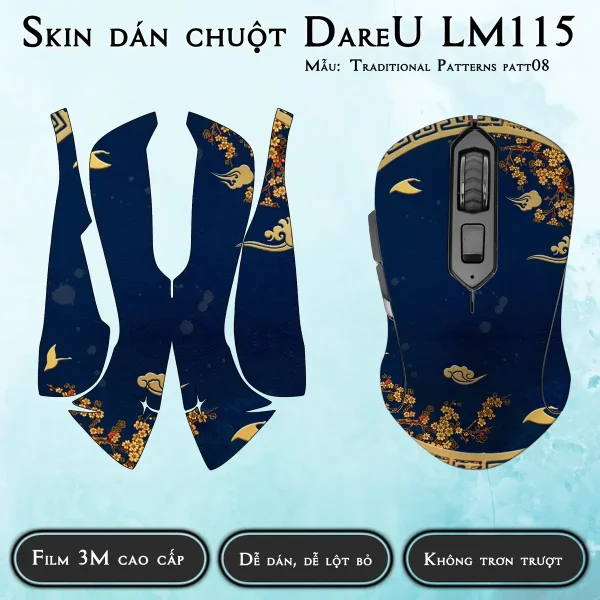Skin dán chuột Dareu LM115 mẫu Traditional Patterns patt08