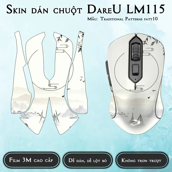Skin dán chuột Dareu LM115 mẫu Traditional Patterns patt10