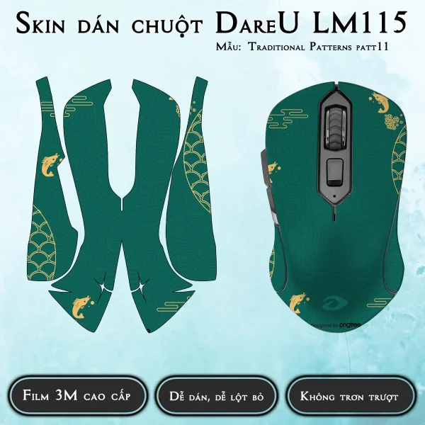 Skin dán chuột Dareu LM115 mẫu Traditional Patterns patt11
