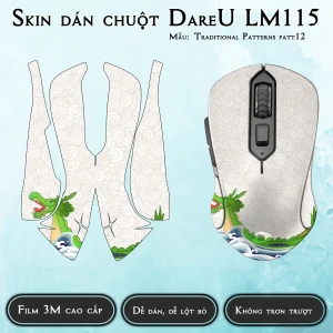 Skin dán chuột Dareu LM115 mẫu Traditional Patterns patt12