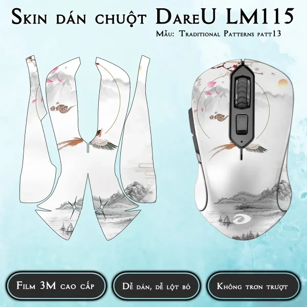 Skin dán chuột Dareu LM115 mẫu Traditional Patterns patt13