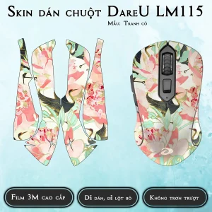 Skin dán chuột Dareu LM115 mẫu Tranh cò