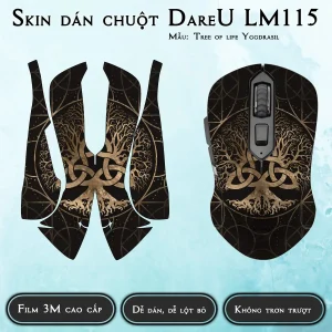 Skin dán chuột Dareu LM115 mẫu Tree of life Yggdrasil