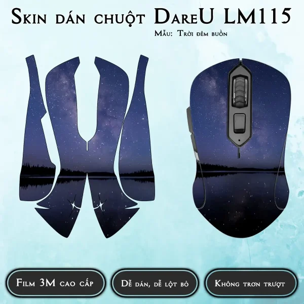 Skin dán chuột Dareu LM115 mẫu Trời đêm buồn
