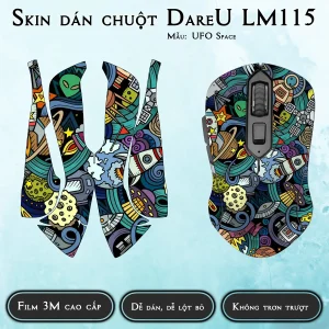 Skin dán chuột Dareu LM115 mẫu UFO Space