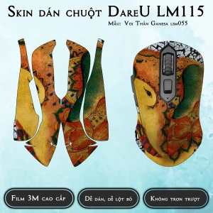 Skin dán chuột Dareu LM115 mẫu Voi Thần Ganesa lsm055