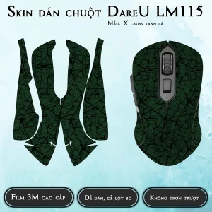 Skin dán chuột Dareu LM115 mẫu X-cross xanh lá