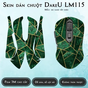Skin dán chuột Dareu LM115 mẫu đá xanh xếp chéo