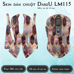 Skin dán chuột Dareu LM115 mẫu đá xếp tổ ong