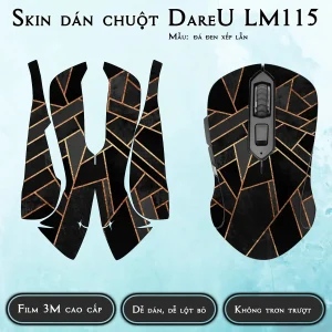 Skin dán chuột Dareu LM115 mẫu đá đen xếp lẫn
