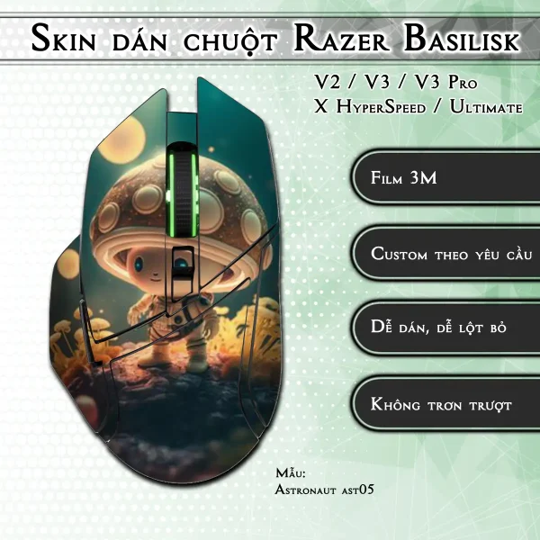 Skin dán chuột Razer Basilisk mẫu Astronaut ast05