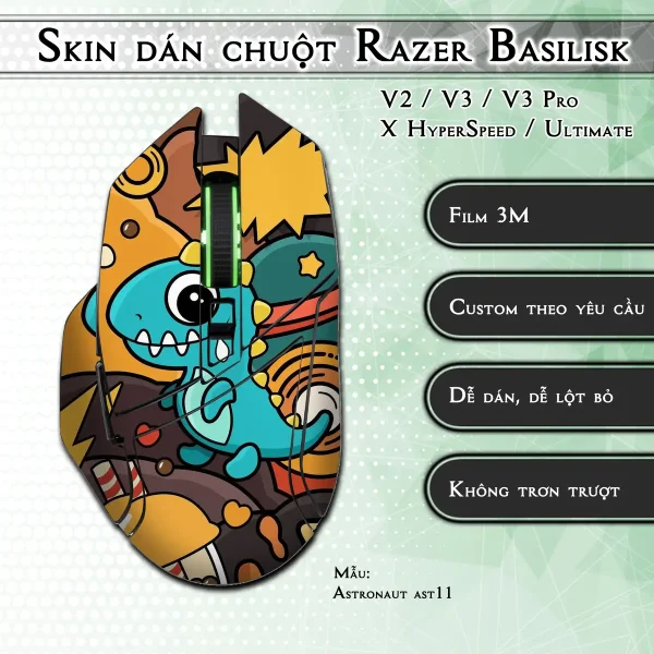 Skin dán chuột Razer Basilisk mẫu Astronaut ast11