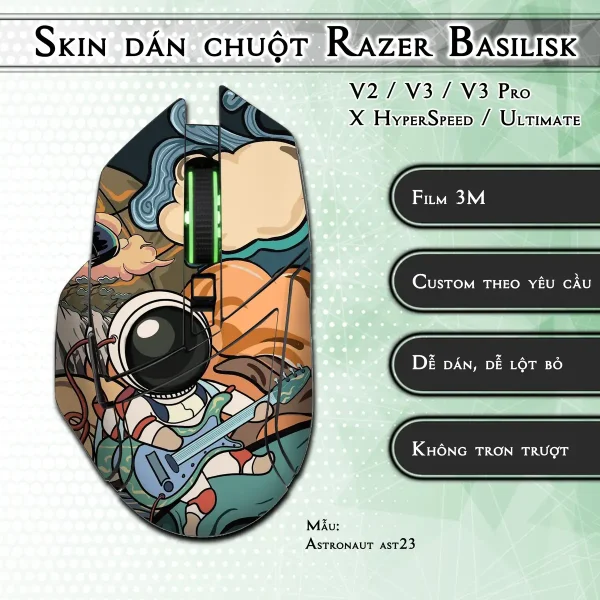 Skin dán chuột Razer Basilisk mẫu Astronaut ast23