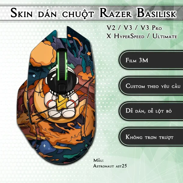 Skin dán chuột Razer Basilisk mẫu Astronaut ast25