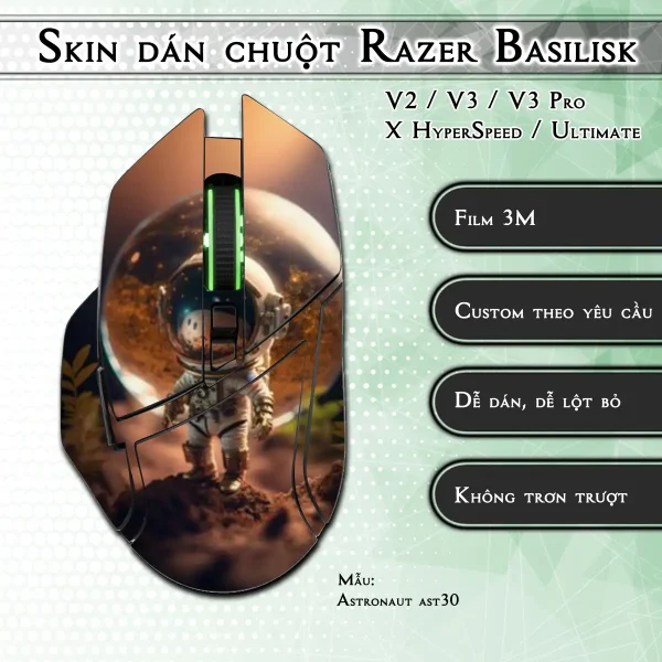 Skin dán chuột Razer Basilisk mẫu Astronaut ast30