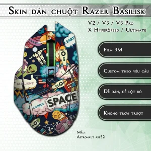 Skin dán chuột Razer Basilisk mẫu Astronaut ast32