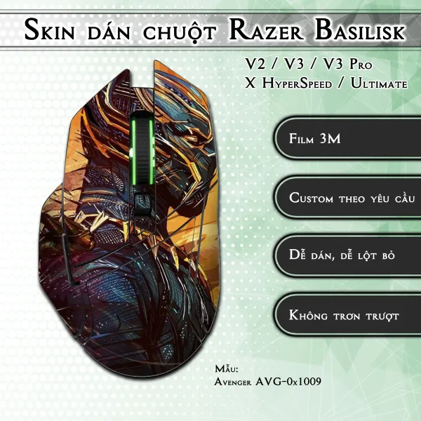 Skin dán chuột Razer Basilisk mẫu Avenger avg1009