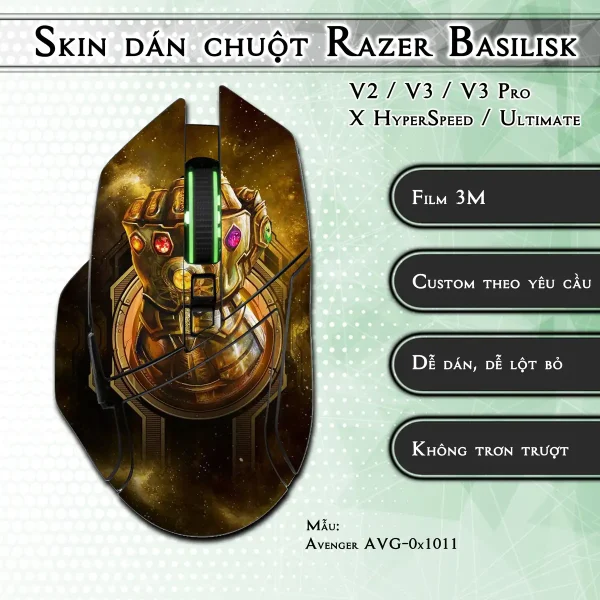 Skin dán chuột Razer Basilisk mẫu Avenger avg1011