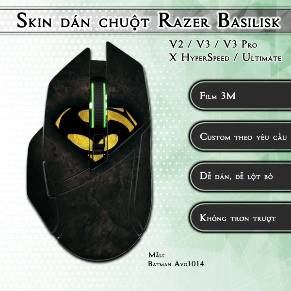 Skin dán chuột Razer Basilisk mẫu Batman Avg1014