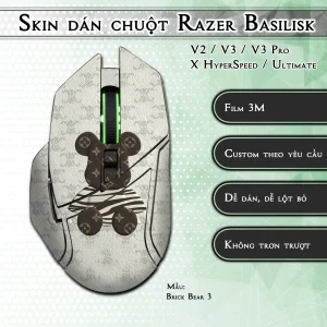 Skin dán chuột Razer Basilisk mẫu Brick Bear 3