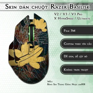 Skin dán chuột Razer Basilisk mẫu Bông Sen Trong Giếng Ngọc lsm008