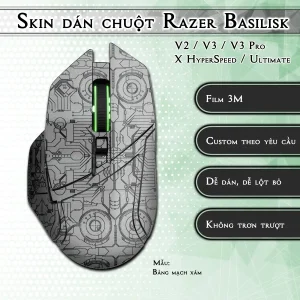 Skin dán chuột Razer Basilisk mẫu Bảng mạch xám