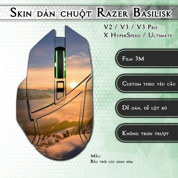 Skin dán chuột Razer Basilisk mẫu Bầu trời lúc sáng sớm