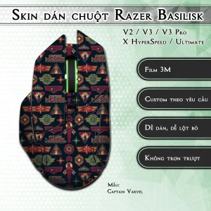 Skin dán chuột Razer Basilisk mẫu Captain Varvel