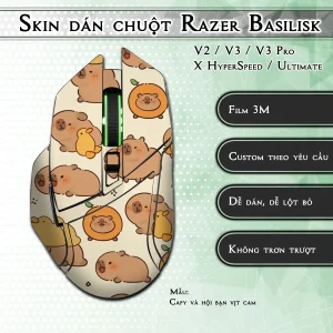 Skin dán chuột Razer Basilisk mẫu Capy và hội bạn vịt cam