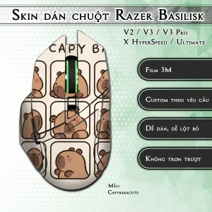 Skin dán chuột Razer Basilisk mẫu Capybaracute