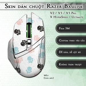 Skin dán chuột Razer Basilisk mẫu Chân mèo1