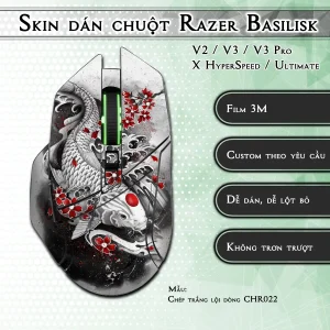Skin dán chuột Razer Basilisk mẫu Chép trắng lội dòng CHR022