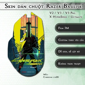 Skin dán chuột Razer Basilisk mẫu Cyberpunk cyb06