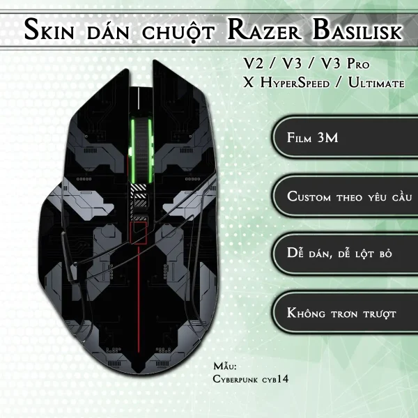 Skin dán chuột Razer Basilisk mẫu Cyberpunk cyb14