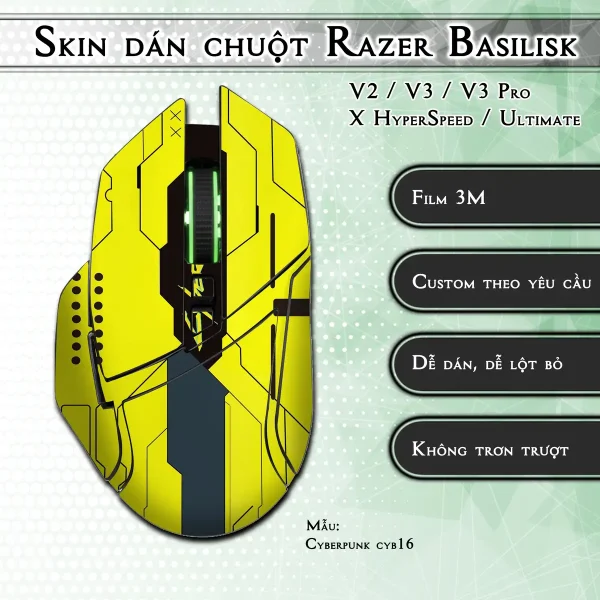 Skin dán chuột Razer Basilisk mẫu Cyberpunk cyb16
