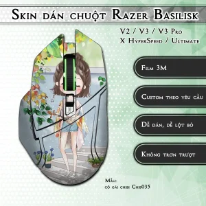 Skin dán chuột Razer Basilisk mẫu cô gái chibi Chib035