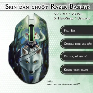 Skin dán chuột Razer Basilisk mẫu công chúa sói Mononoke csm002