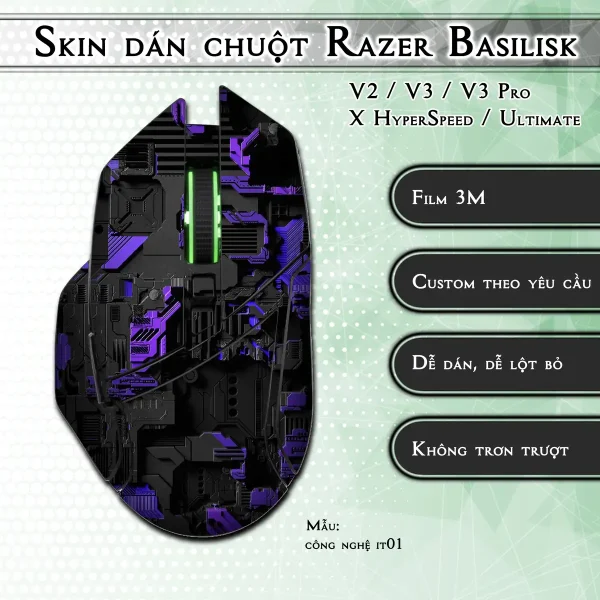 Skin dán chuột Razer Basilisk mẫu công nghệ it01
